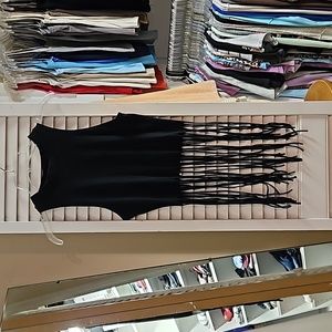 Black Fringe Crop Top